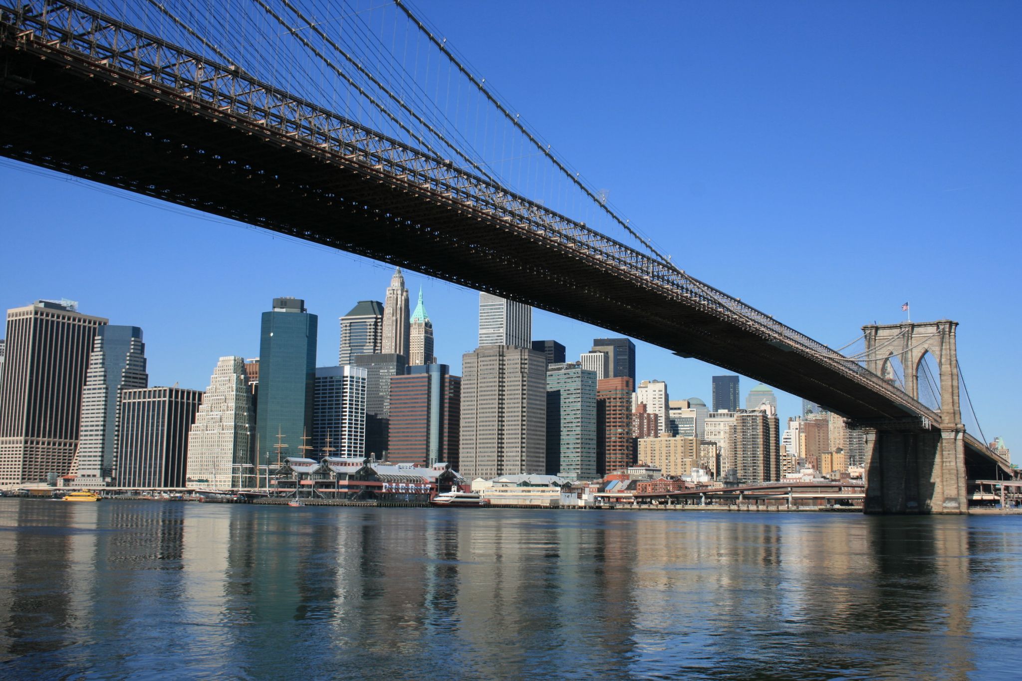 vue de Manhattan depuis le pont de Brooklyn, New York, États-Unis