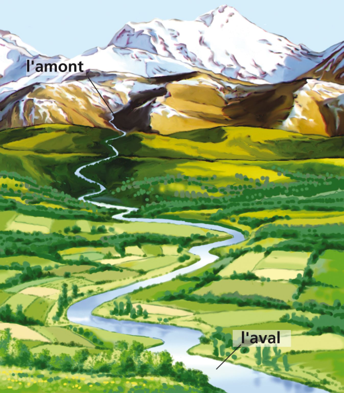l’aval et l’amont